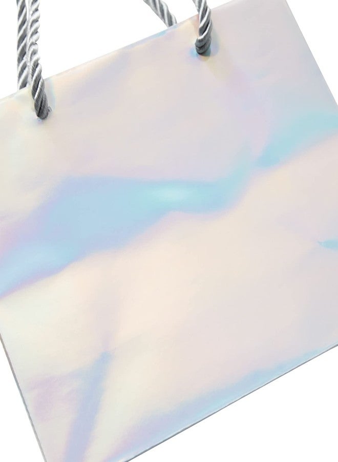 Sparkle and Bash Mini Reusable Gift Bags - Metallic Silver Paper, 6 x 5 x 2.5 In, Pack of 24 with Rope Handles - Goodie & Favor Bags for Small Presents - Image 3